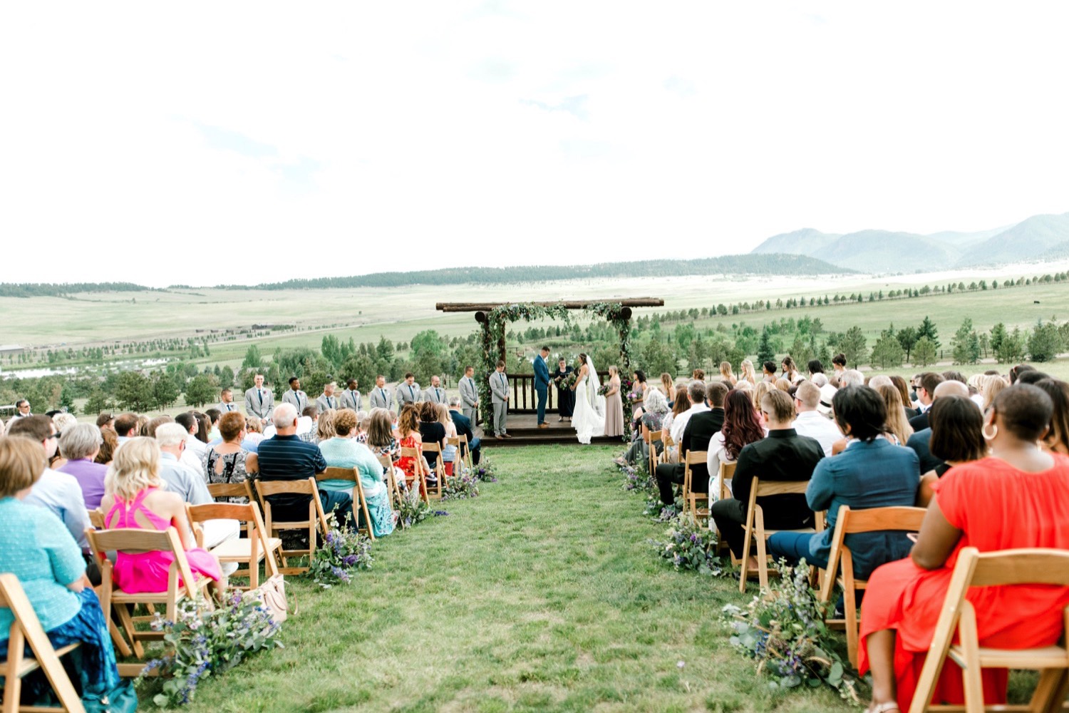 The beautiful outdoor ceremony site of Spruce Mountain Ranch