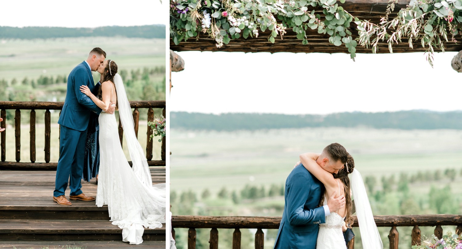 Spruce Mountain Ranch in Larkspur, Colorado has a beautiful outdoor ceremony location that's perfect for summer mountain weddings.