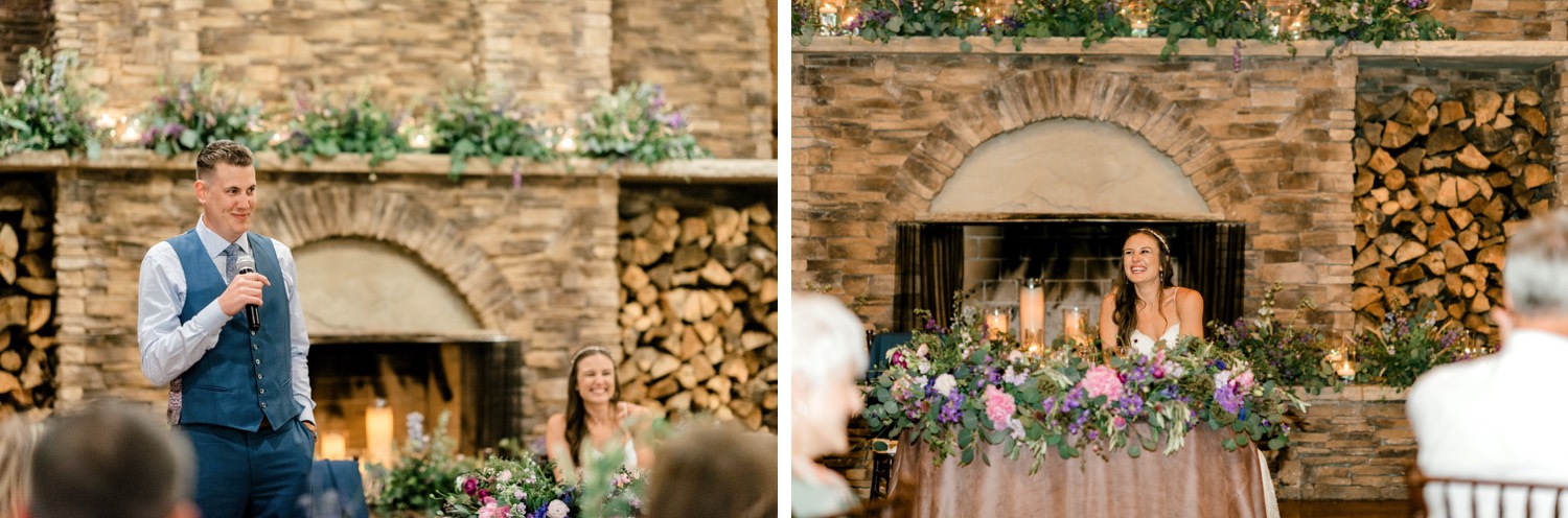 Kristen and Charlton's mountain chic reception at Spruce Mountain Ranch in Larkspur, Colorado.