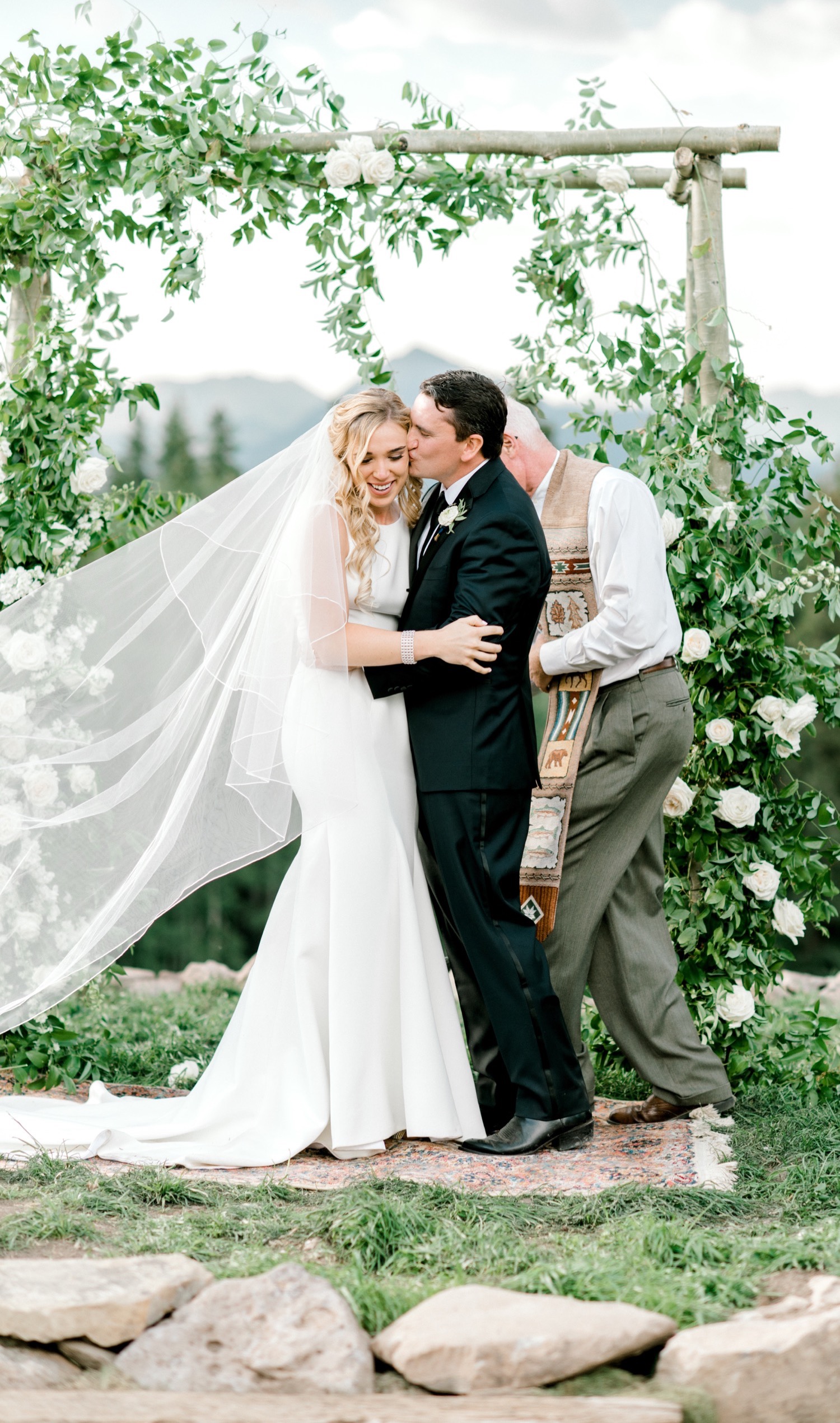 bride and groom during ceremony crested butte wedding