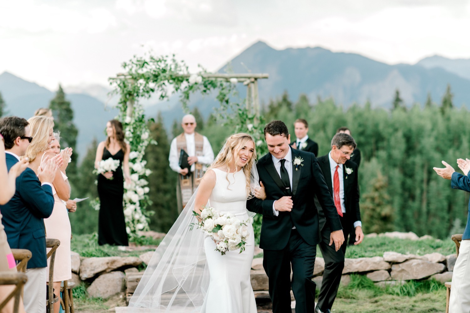 bride and groom recessional crested butte wedding