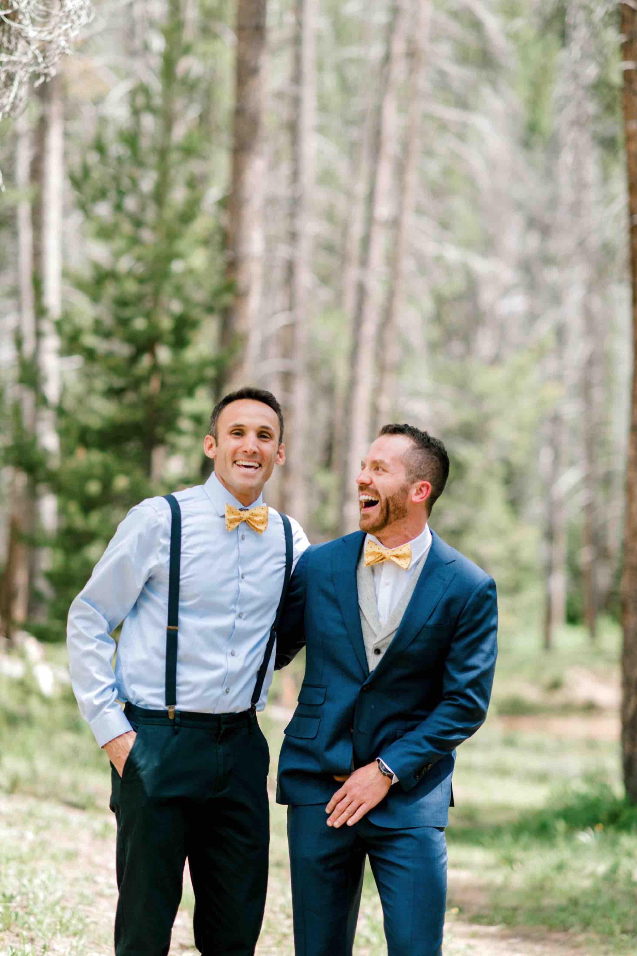Groomsmen photos outside Piney River Ranch in Vail in the Colorado Rocky Mountains. Photo by Ali and Garrett, Romantic, Adventurous, Nostalgic Wedding Photographers.