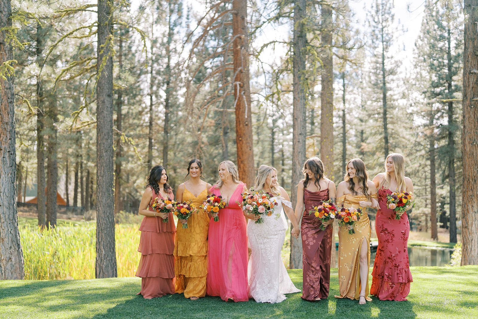 Bride and Wedding Party at Chalet View Lodge in California